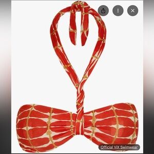 NWT Vix Anya Red and White Bandeau Top